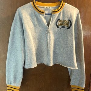 Gray cropped jacket from Garage.